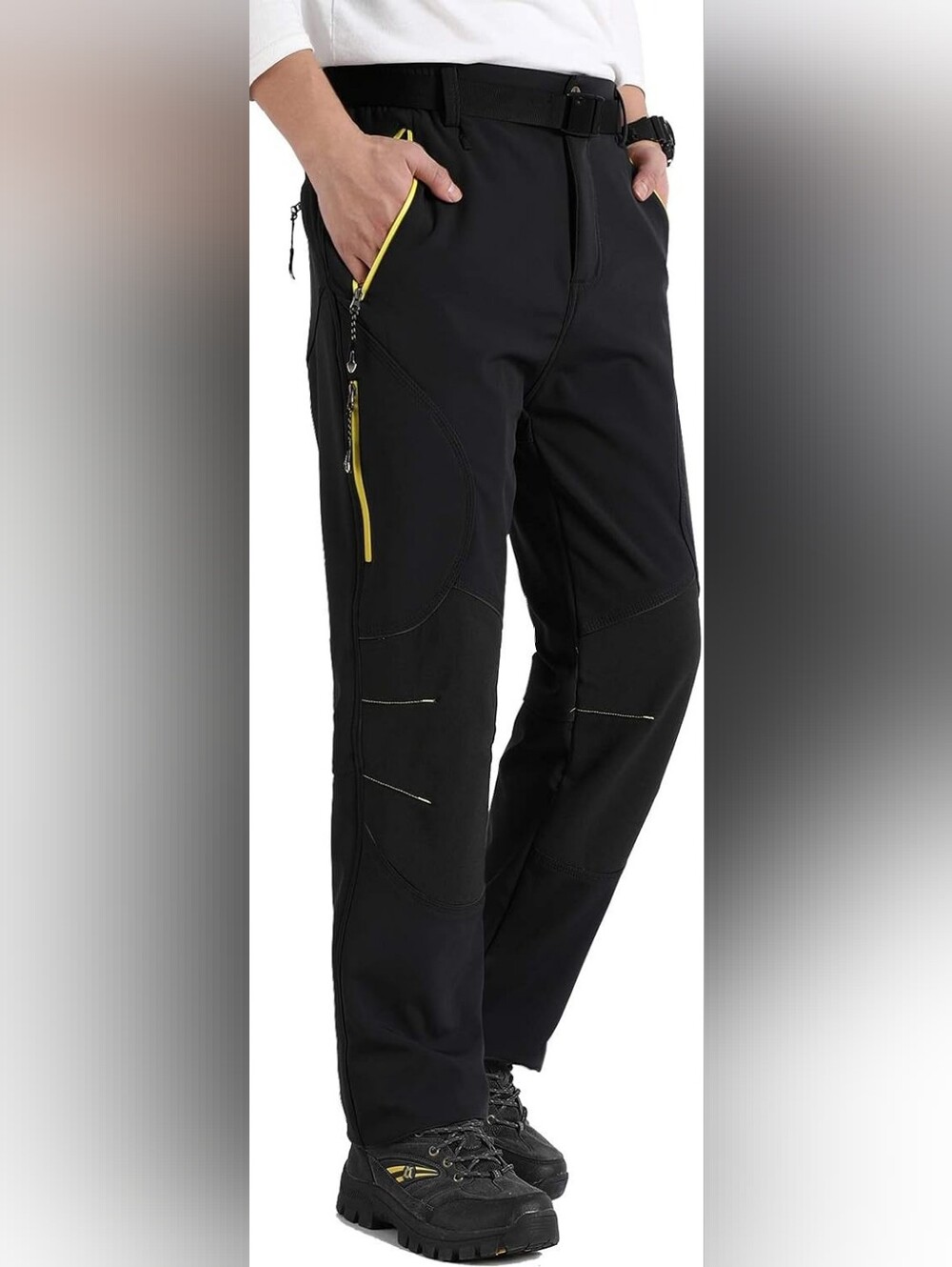 Singbring Men's Outdoor Fleece Lined Windproof Waterproof Hiking Snow Ski Pants
